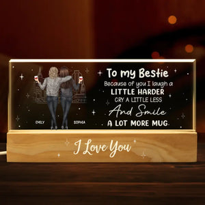Je vous promets que vous n'aurez pas à affronter vos problèmes seul(e) - Veilleuse LED 3D personnalisée en acrylique avec lettres - Cadeau pour meilleurs amis, meilleures amies, sœurs