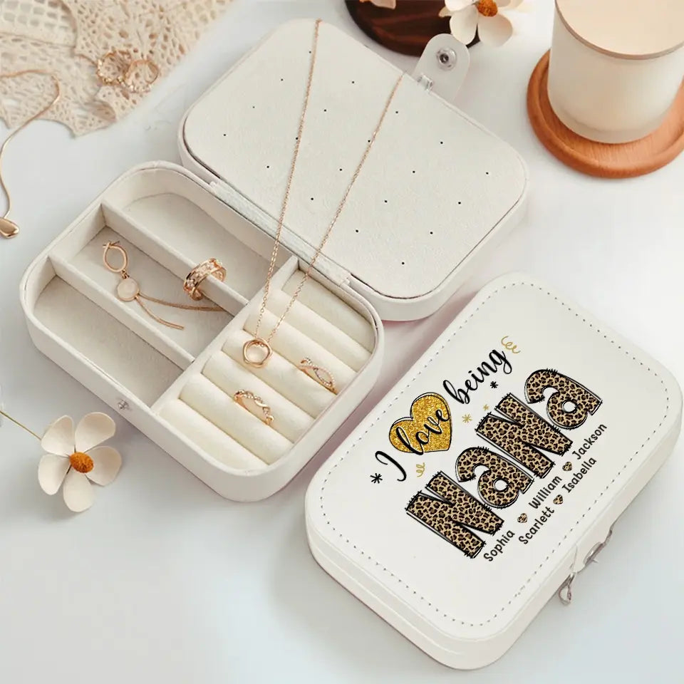 Grand-mère adorée - Coffret à bijoux personnalisé pour la famille - Cadeau pour maman et grand-mère