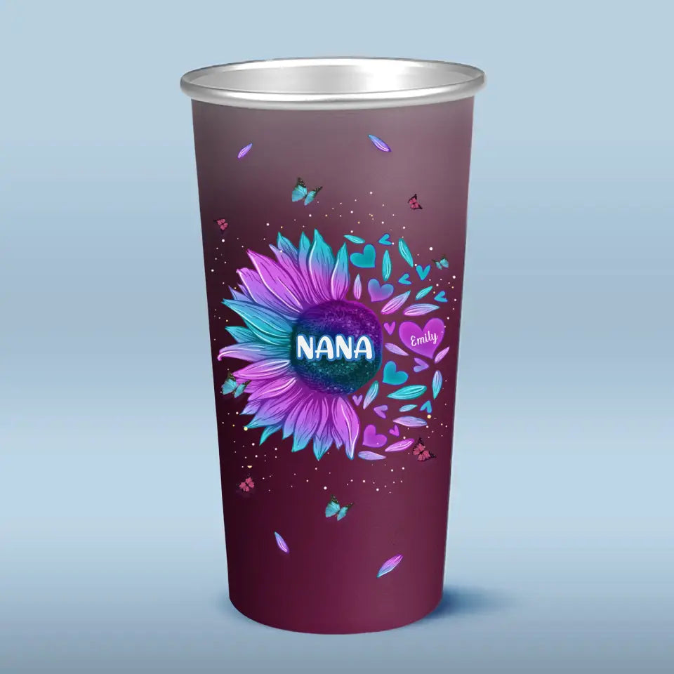 Une famille heureuse n'est qu'un paradis précoce - Tasse personnalisée en aluminium à couleur changeante pour la famille - Cadeau pour maman, grand-mère