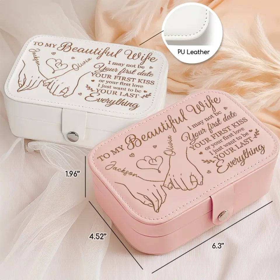 Main dans la main, cœur à cœur – Coffret à bijoux personnalisé pour couple – Cadeau pour mari et femme, anniversaire