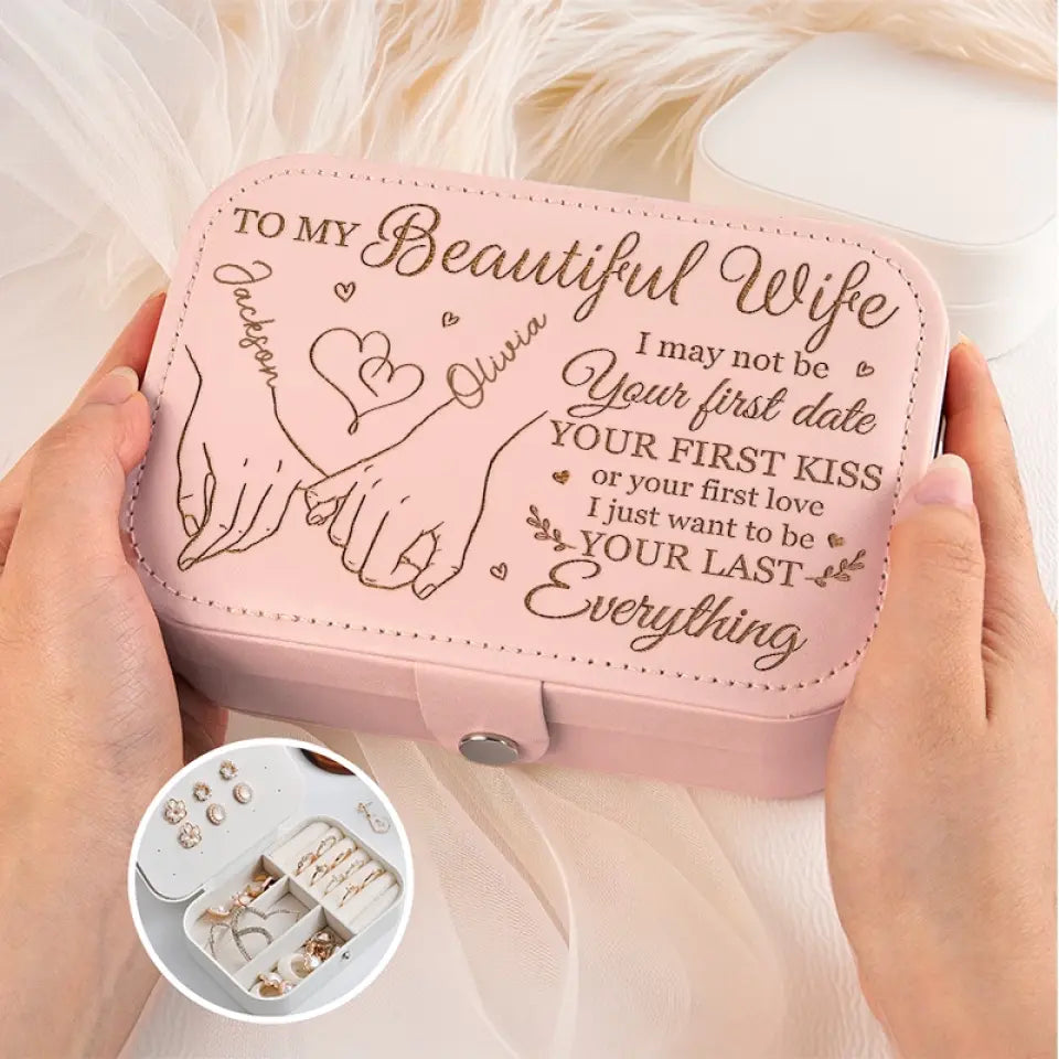 Main dans la main, cœur à cœur – Coffret à bijoux personnalisé pour couple – Cadeau pour mari et femme, anniversaire
