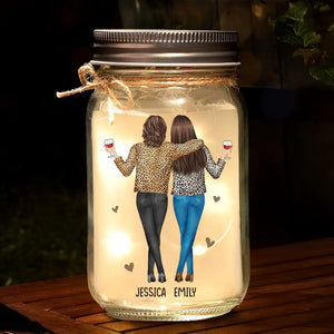Suivez vos rêves, croyez en vous-même - Lampe personnalisée en pot Mason pour famille - Cadeau pour maman et fille