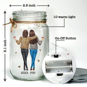 Suivez vos rêves, croyez en vous-même - Lampe personnalisée en pot Mason pour famille - Cadeau pour maman et fille