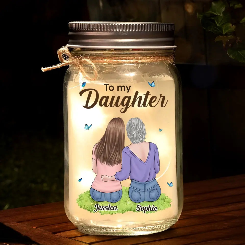 Tu es plus fort que tu ne le sembles - Lampe personnalisée en pot Mason pour famille - Cadeau pour maman et fille