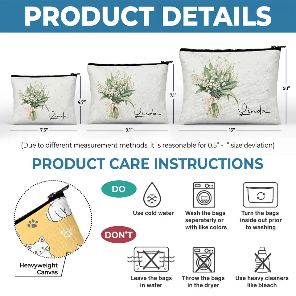 Chaque fleur se déploie à sa propre saison splendide - Trousse de maquillage personnalisée Bestie - Cadeau de mariage, cadeau de demoiselle d'honneur pour meilleures amies, meilleures amies, sœurs