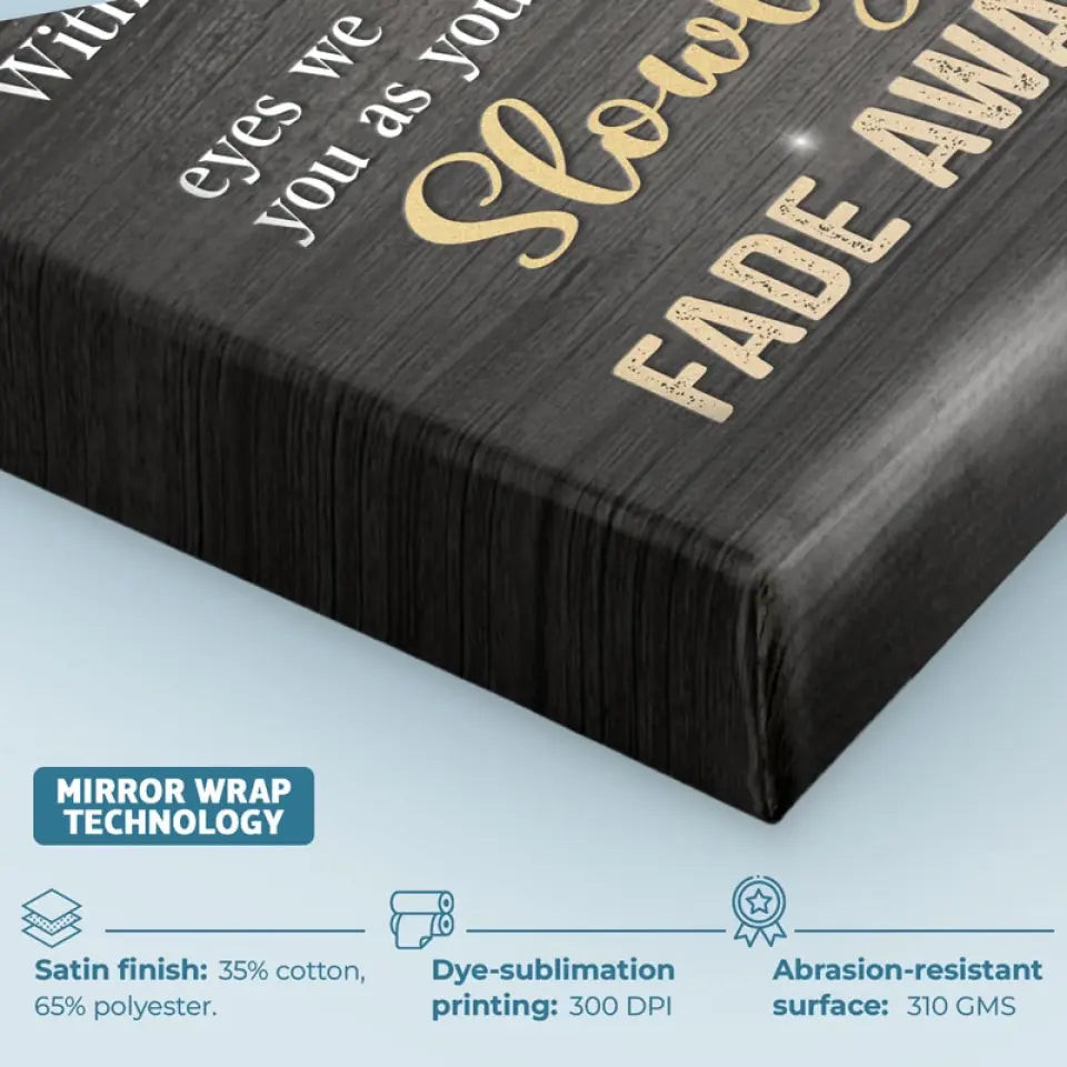 Photo personnalisée « Dieu vous a vu fatigué » – Toile horizontale personnalisée commémorative – Cadeau de condoléances pour les membres de la famille