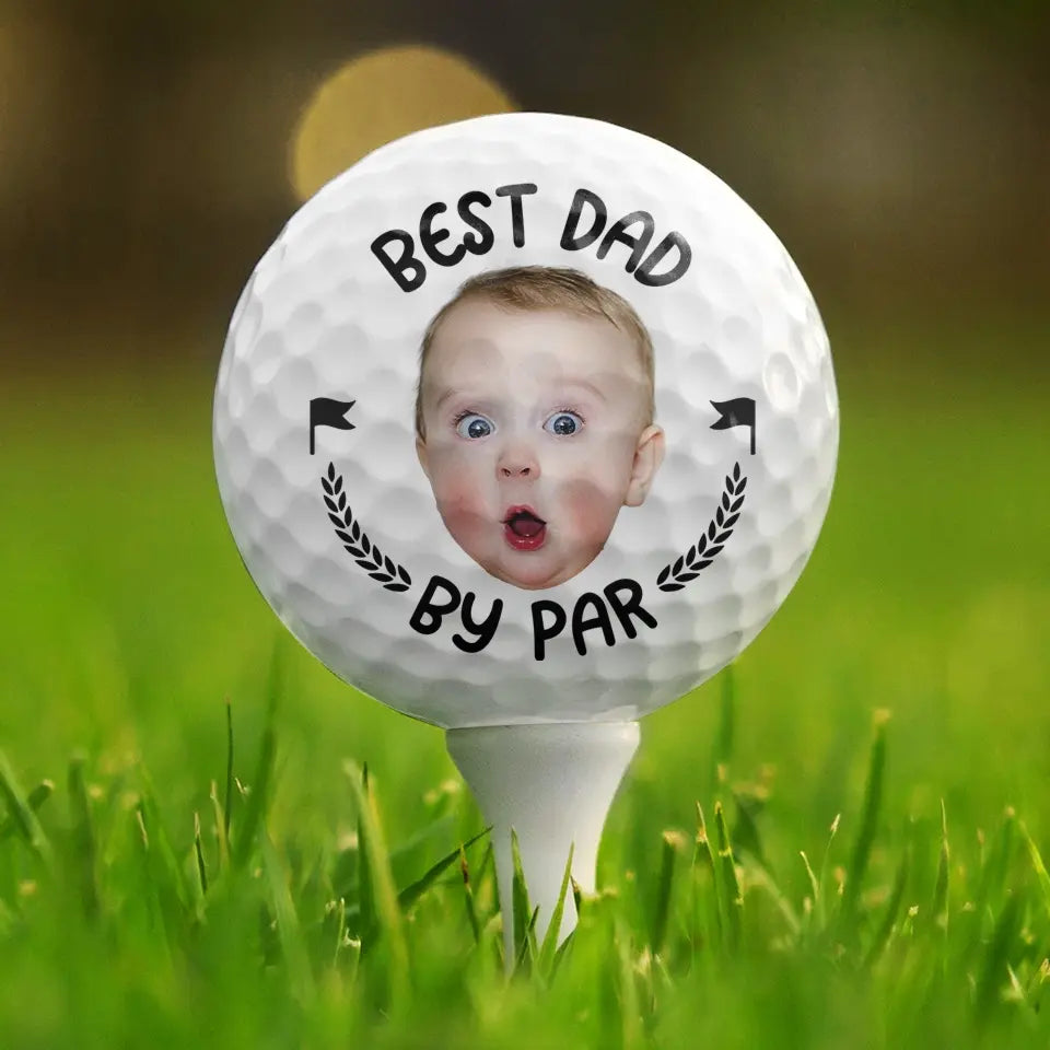 Photo personnalisée « Jouons au golf » – Balle de golf personnalisée pour la famille – Cadeau pour papa, propriétaires d'animaux et amoureux des animaux