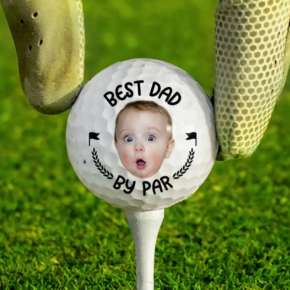 Photo personnalisée « Jouons au golf » – Balle de golf personnalisée pour la famille – Cadeau pour papa, propriétaires d'animaux et amoureux des animaux