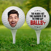 Photo personnalisée « Il faut beaucoup de balles pour jouer comme moi » - Balle de golf personnalisée - Cadeau pour les amateurs de sport et les joueurs de sport