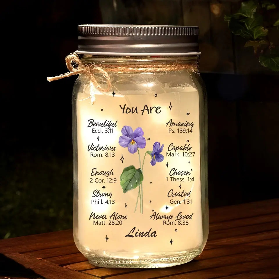 Tu es toujours aimé(e) - Lampe personnalisée en pot Mason - Cadeau pour les meilleures amies, les meilleures amies et les sœurs