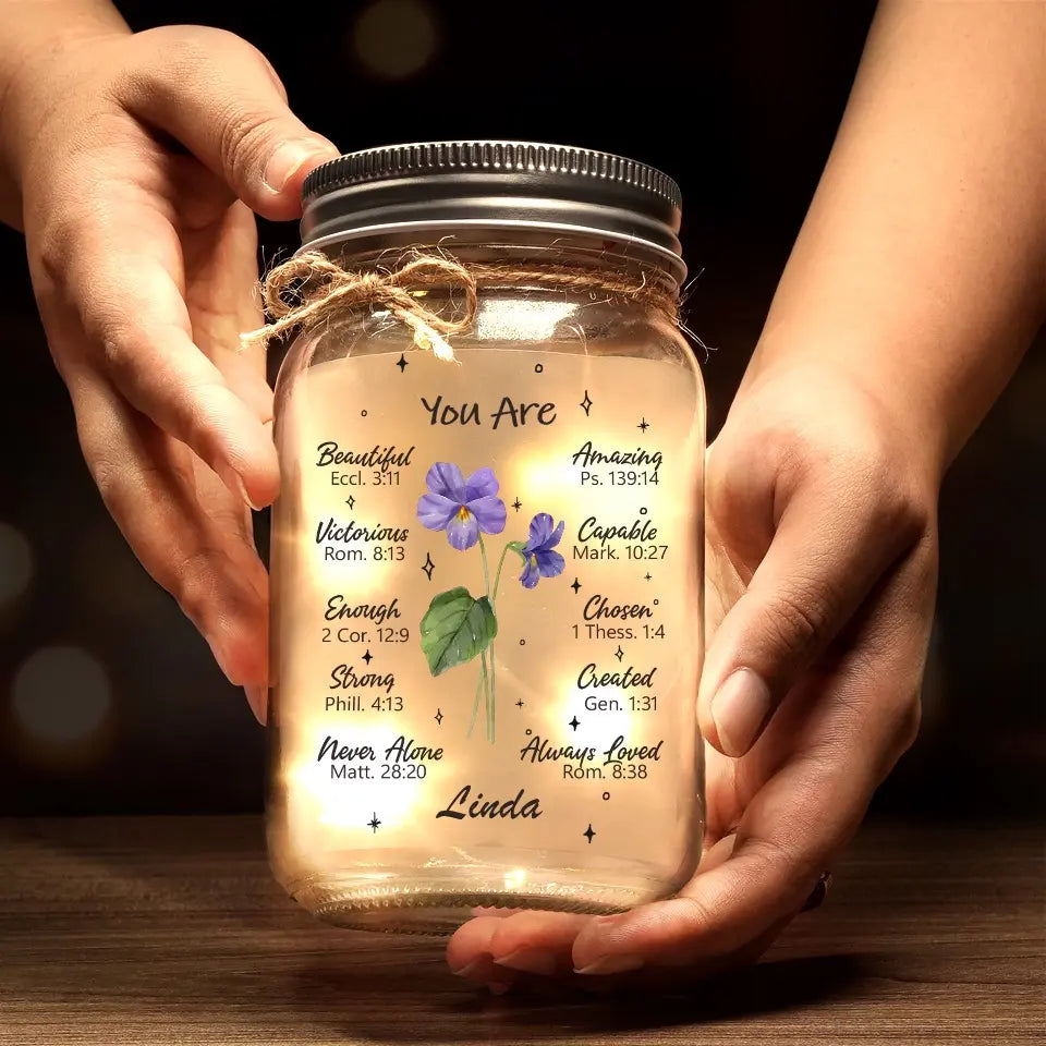 Tu es toujours aimé(e) - Lampe personnalisée en pot Mason - Cadeau pour les meilleures amies, les meilleures amies et les sœurs