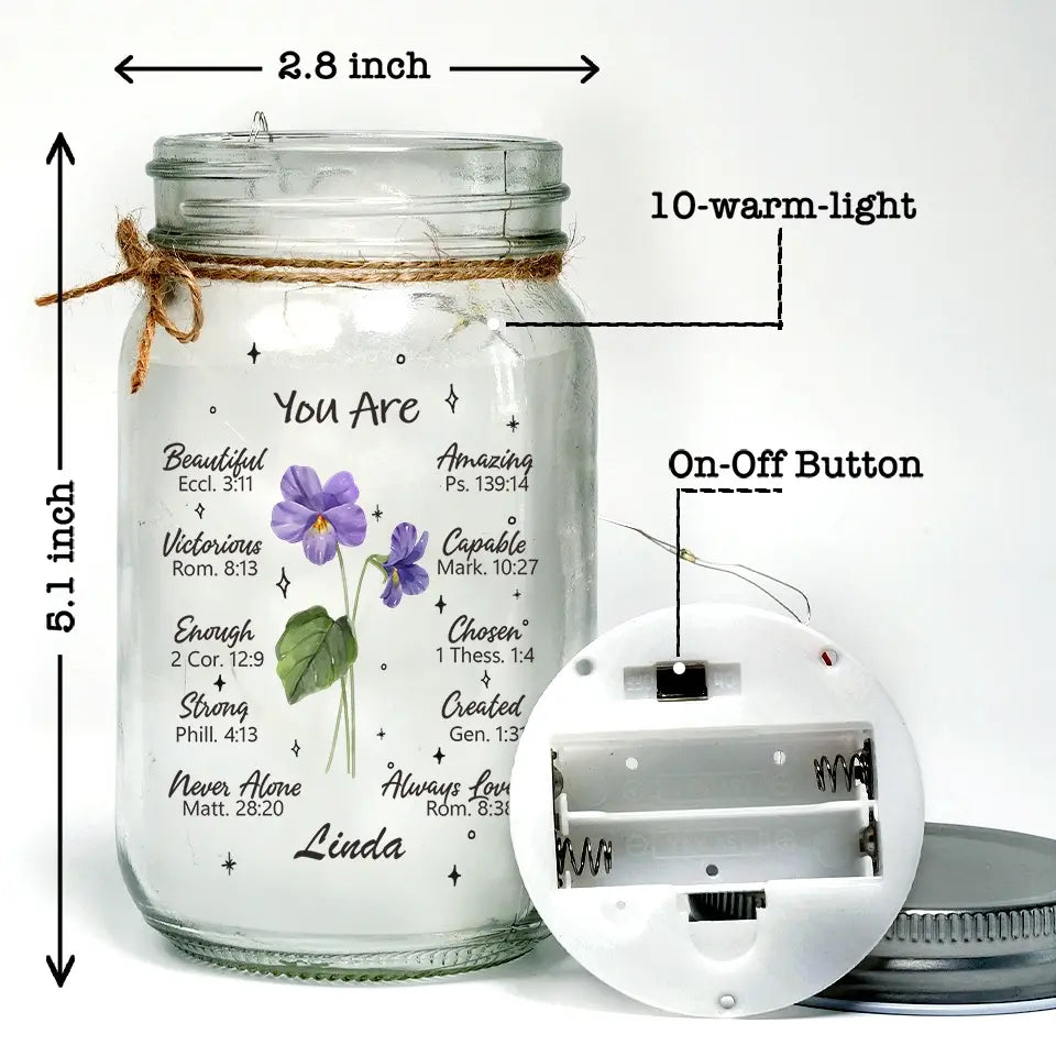 Tu es toujours aimé(e) - Lampe personnalisée en pot Mason - Cadeau pour les meilleures amies, les meilleures amies et les sœurs