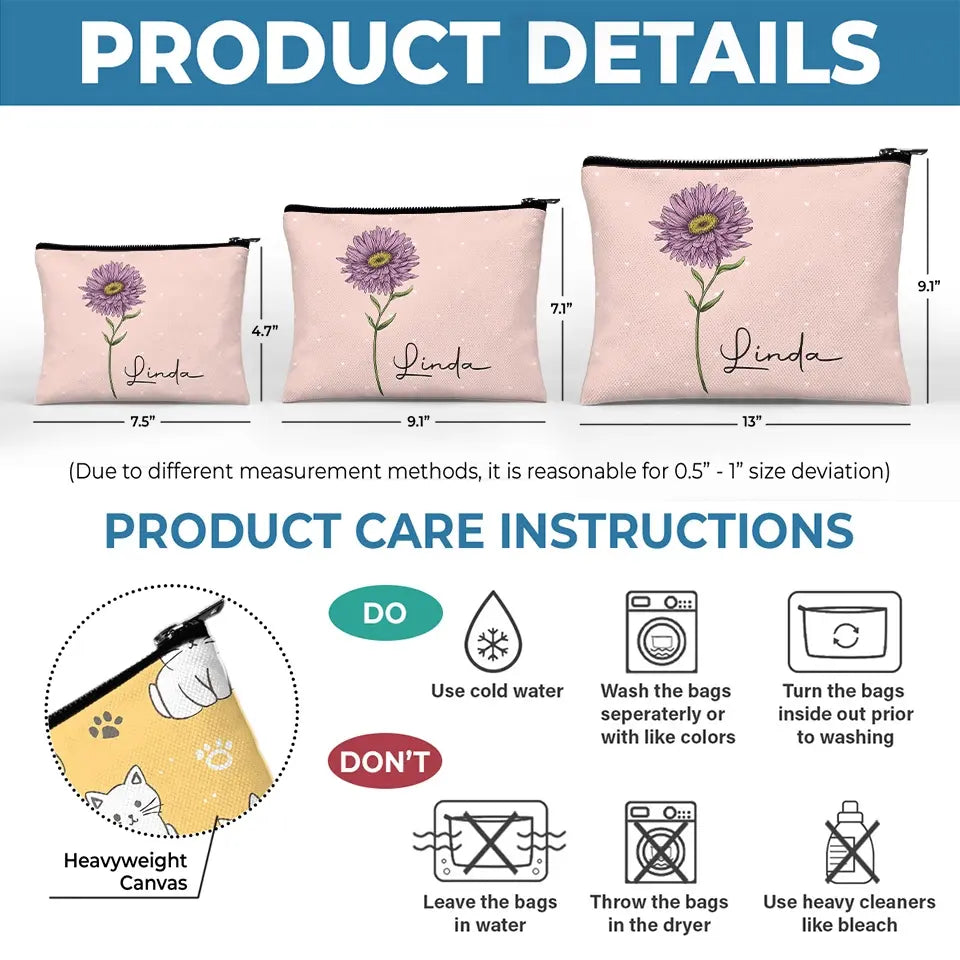 La véritable amitié est une plante à croissance lente - Trousse de maquillage personnalisée Bestie - Cadeau pour meilleures amies, meilleures amies, sœurs