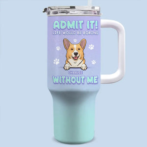 Les amitiés authentiques durent toute une vie ! Gobelet personnalisé en acier inoxydable de 1 134 ml avec poignée pour chien et chat ! Cadeau idéal pour les propriétaires et les amoureux des animaux.