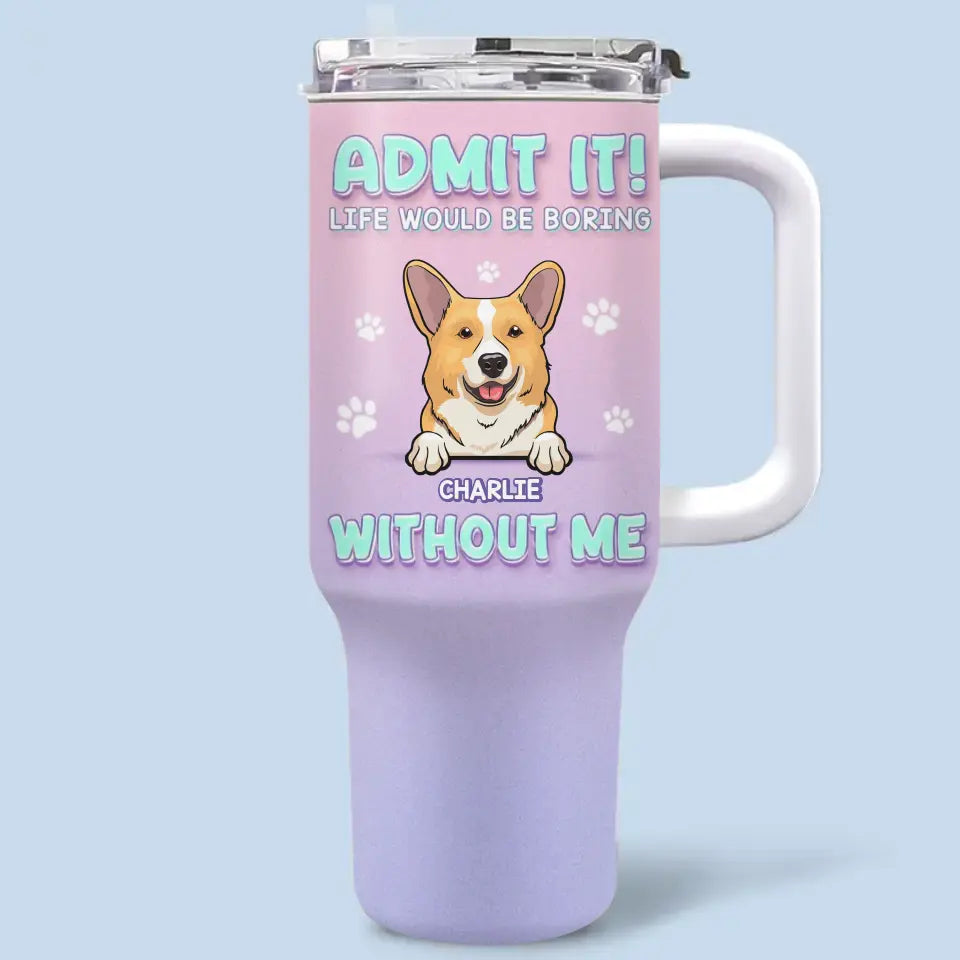 Les amitiés authentiques durent toute une vie ! Gobelet personnalisé en acier inoxydable de 1 134 ml avec poignée pour chien et chat ! Cadeau idéal pour les propriétaires et les amoureux des animaux.
