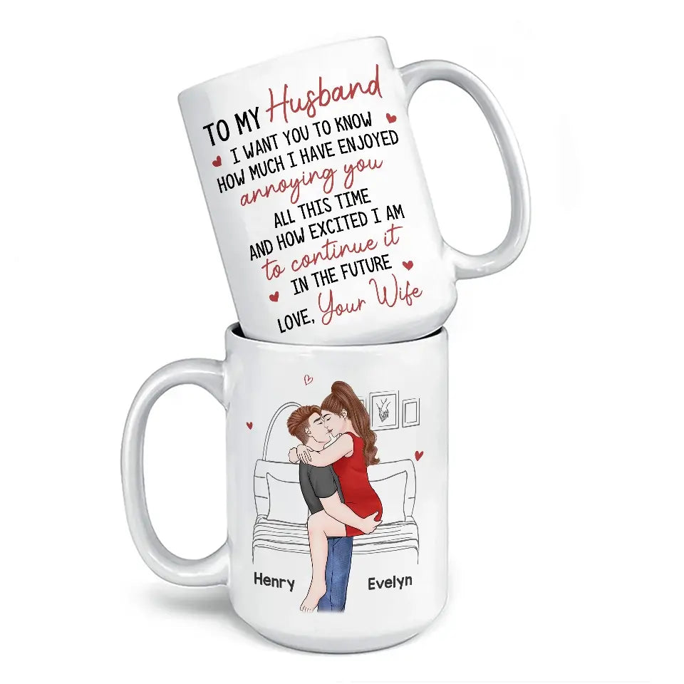Avec toi, je peux être moi-même - Tasse personnalisée pour couple - Cadeau pour mari et femme, anniversaire