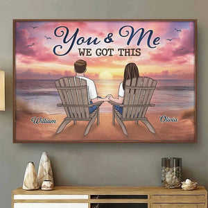 Deux cœurs, une vie d'amour - Affiche horizontale personnalisée pour chien - Cadeau pour couples, propriétaires d'animaux et amoureux des animaux