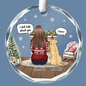Le voyage de la vie est plus doux lorsqu'on voyage avec des animaux de compagnie - Ornement en verre rond personnalisé commémoratif - Cadeau de Noël, cadeau de condoléances pour les propriétaires d'animaux et les amoureux des animaux