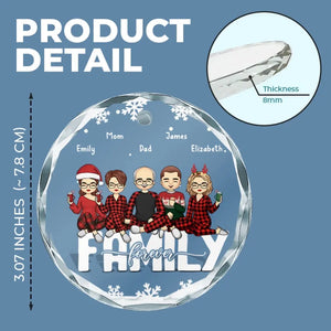 Famille pour toujours - Ornement en verre personnalisé en forme de cercle - Cadeau pour les membres de la famille