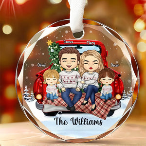 Noël, c'est l'amour et la famille - Décoration de Noël personnalisée en verre - Cadeau de Noël pour les membres de la famille