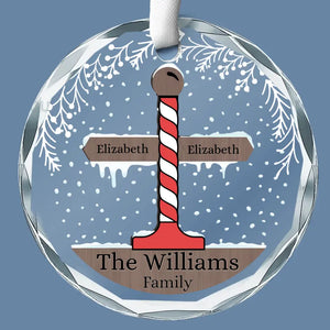 La joie de Noël est familiale - Ornement en verre personnalisé en forme de cercle pour la famille - Cadeau de Noël pour les membres de la famille