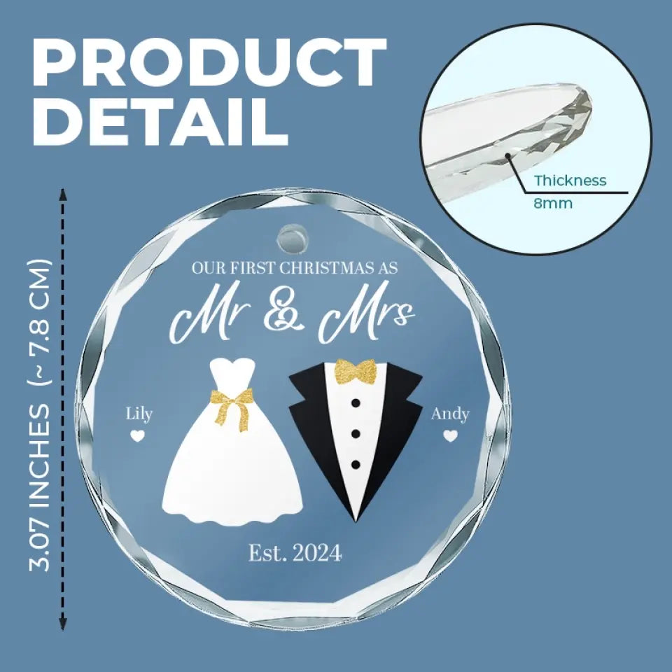 Il est temps de célébrer à nouveau - Ornement en verre personnalisé pour couple - Cadeau pour mari et femme, anniversaire