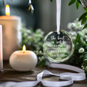 Le meilleur reste à venir - Ornement en verre personnalisé pour couple - Cadeau pour mari et femme, anniversaire