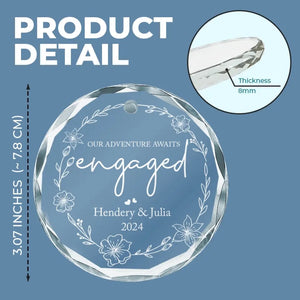 Notre aventure vous attend - Ornement en verre personnalisé pour couple - Cadeau pour mari et femme, anniversaire