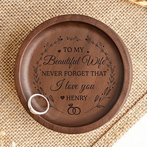 N'oublie jamais que je t'aime - Plat à bijoux en bois personnalisé pour couple - Cadeau pour mari et femme, anniversaire