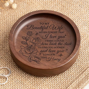 Au contact de l'amour, chacun devient poète - Plat à bijoux en bois personnalisé pour couple - Cadeau pour mari et femme, anniversaire