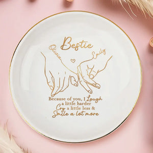La vie est meilleure avec de vrais amis - Porte-bijoux personnalisé Bestie - Cadeau pour meilleures amies, meilleures amies, sœurs