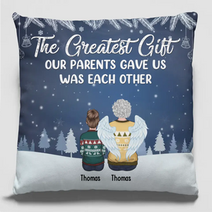 Le bonheur, c'est être entouré de sa famille - Coussin personnalisé pour la famille - Cadeau de Noël pour les membres de la famille