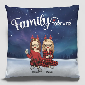 Noël est meilleur lorsqu'il est partagé en famille - Coussin personnalisé pour la famille - Cadeau de Noël pour les membres de la famille