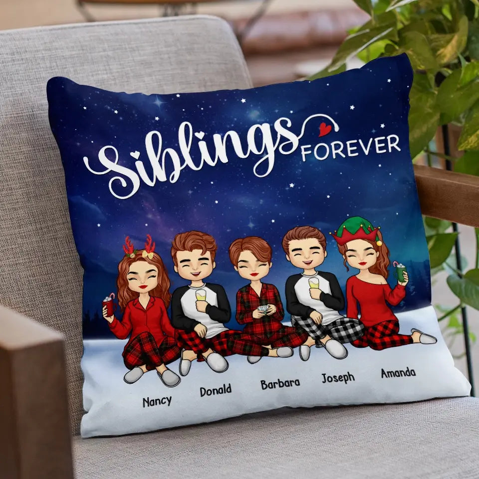 Noël est meilleur lorsqu'il est partagé en famille - Coussin personnalisé pour la famille - Cadeau de Noël pour les membres de la famille