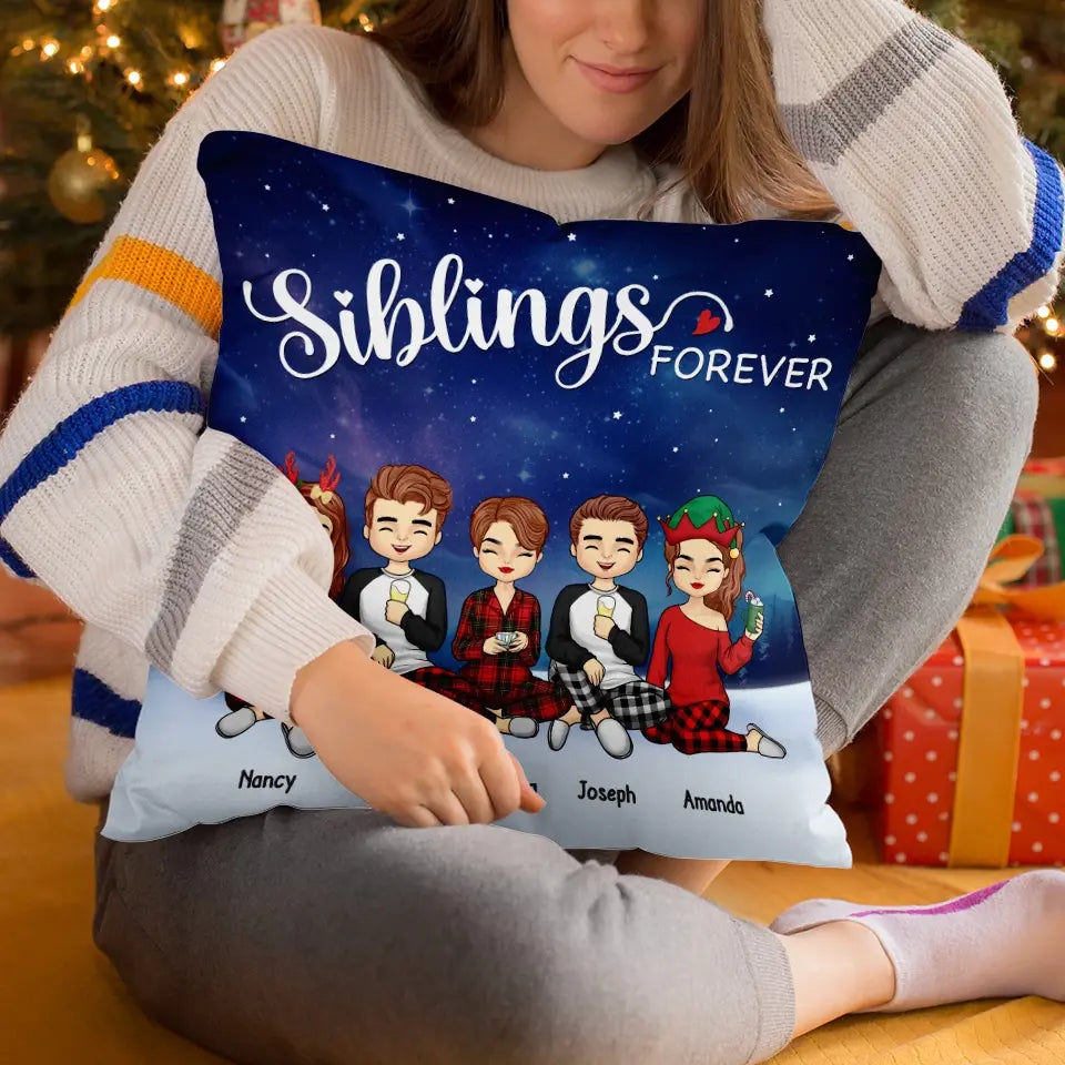 Noël est meilleur lorsqu'il est partagé en famille - Coussin personnalisé pour la famille - Cadeau de Noël pour les membres de la famille