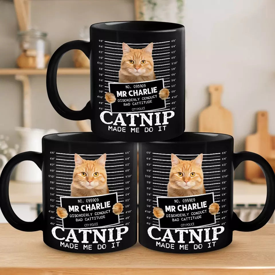 Tasse noire personnalisée avec photo de chat, compagnon de chambre à quatre pattes, ami pour toujours - Cadeau pour propriétaires et amoureux des animaux