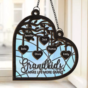 Nous vivons dans un cercle d'amour - Attrape-soleil personnalisé à suspendre à la fenêtre - Cadeau pour grand-mère