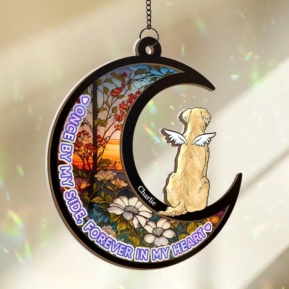 Toujours fidèle, toujours aimé - Attrape-soleil personnalisé à suspendre à une fenêtre - Cadeau de condoléances pour les propriétaires et les amoureux des animaux