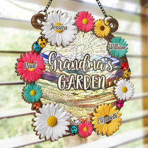 L'amour de grand-mère est intemporel - Attrape-soleil personnalisé pour fenêtre - Cadeau pour grand-mère