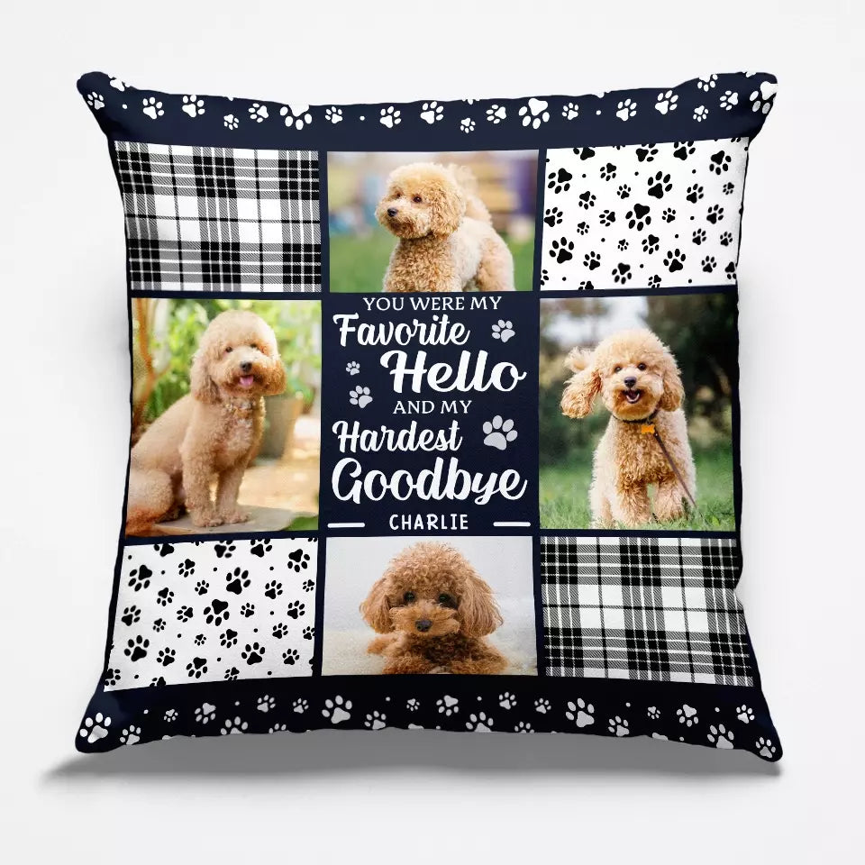 Photo personnalisée « Tu es toujours mon préféré » Bonjour - Coussin personnalisé commémoratif personnalisé - Cadeau de condoléances pour les propriétaires d'animaux et les amoureux des animaux