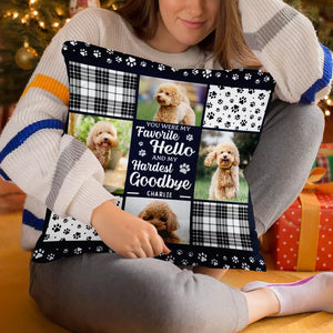 Photo personnalisée « Tu es toujours mon préféré » Bonjour - Coussin personnalisé commémoratif personnalisé - Cadeau de condoléances pour les propriétaires d'animaux et les amoureux des animaux