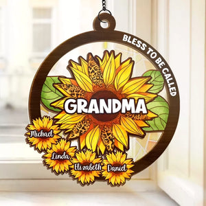 « Bénis d'être appelé Nana » – Attrape-soleil personnalisé pour fenêtre – Fête des Mères, cadeau pour maman, grand-mère