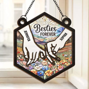 Un meilleur ami est un second soi-même - Attrape-soleil personnalisé à suspendre pour fenêtre - Cadeau pour meilleures amies, meilleures amies et sœurs