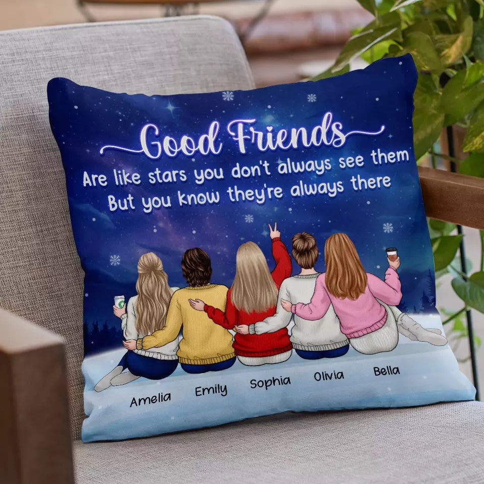 Un bon ami est comme un trèfle à quatre feuilles, difficile à trouver et chanceux à avoir - Coussin personnalisé Bestie - Cadeau de Noël pour meilleures amies, BFF, sœurs