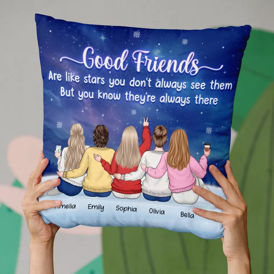 Un bon ami est comme un trèfle à quatre feuilles, difficile à trouver et chanceux à avoir - Coussin personnalisé Bestie - Cadeau de Noël pour meilleures amies, BFF, sœurs
