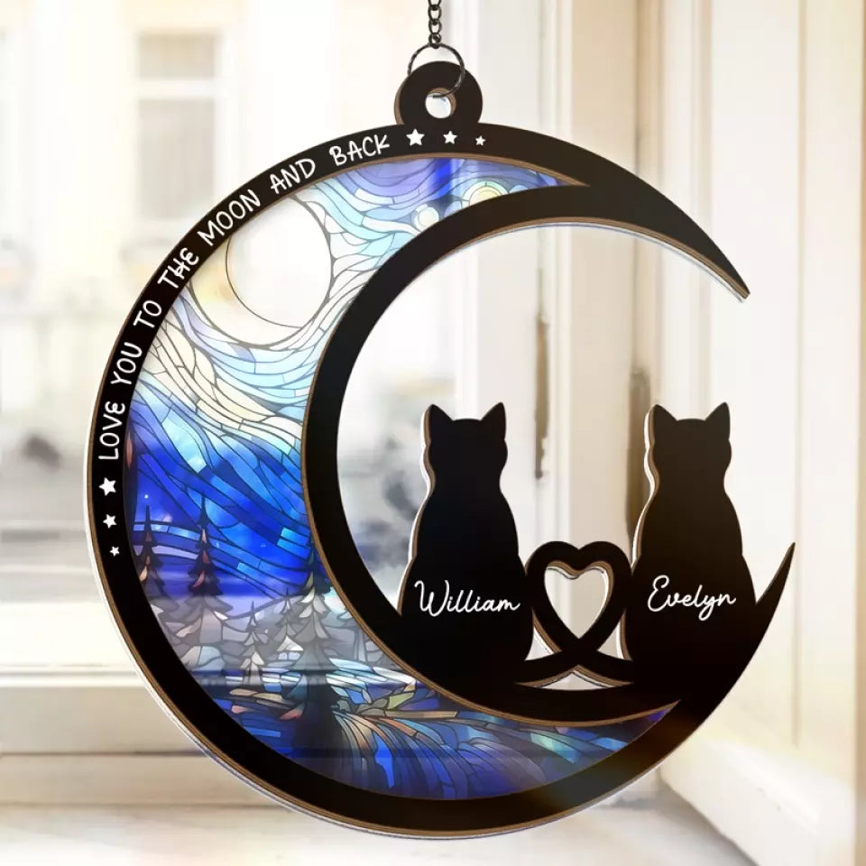 Tu es mon bonheur pour toujours - Attrape-soleil personnalisé à suspendre à une fenêtre - Cadeau pour mari et femme, anniversaire