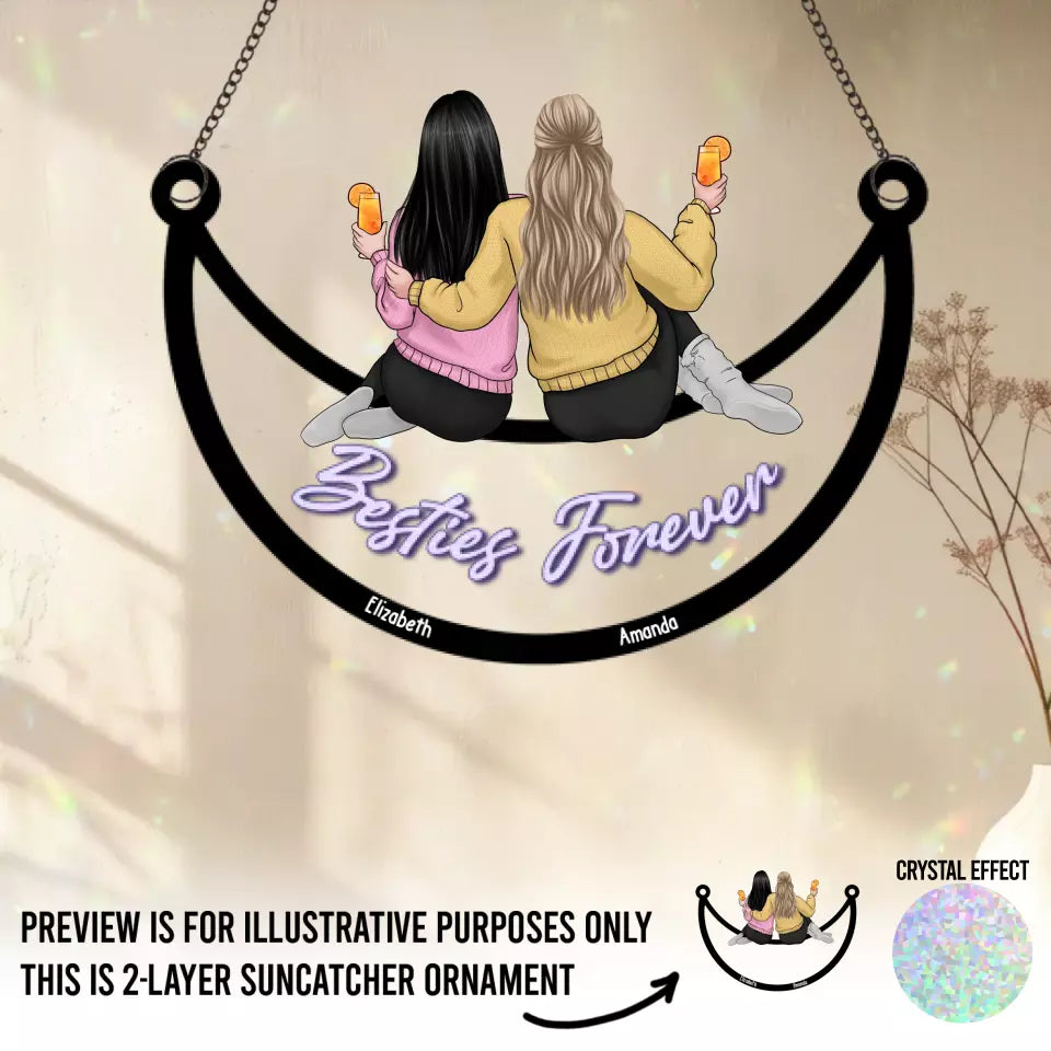 Meilleurs amis pour les plus grands - Attrape-soleil personnalisé à suspendre à la fenêtre - Cadeau pour les meilleures amies, les meilleures amies et les sœurs
