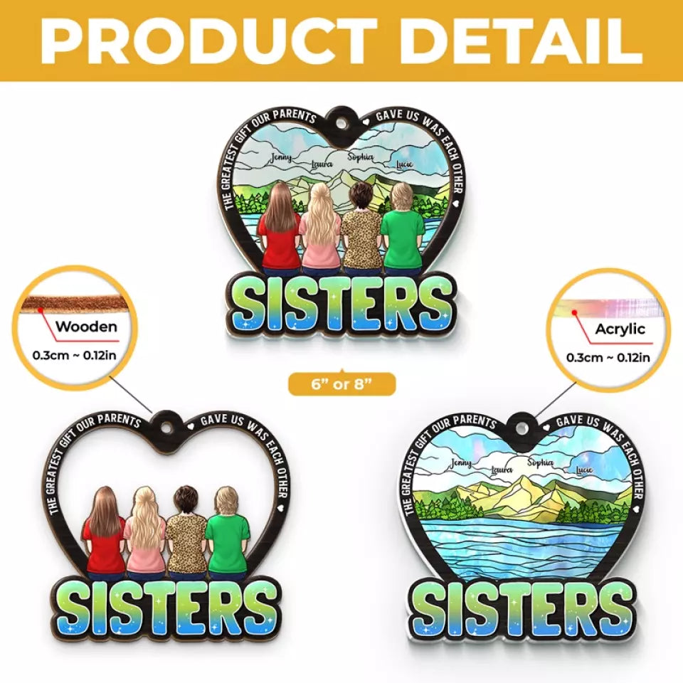 Le plus beau cadeau pour nos parents - Attrape-soleil personnalisé à suspendre à la fenêtre - Cadeau pour les membres de la famille, les frères et sœurs