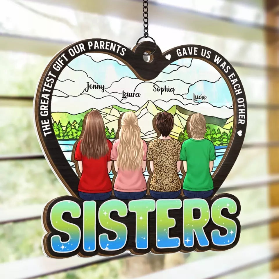 Le plus beau cadeau pour nos parents - Attrape-soleil personnalisé à suspendre à la fenêtre - Cadeau pour les membres de la famille, les frères et sœurs