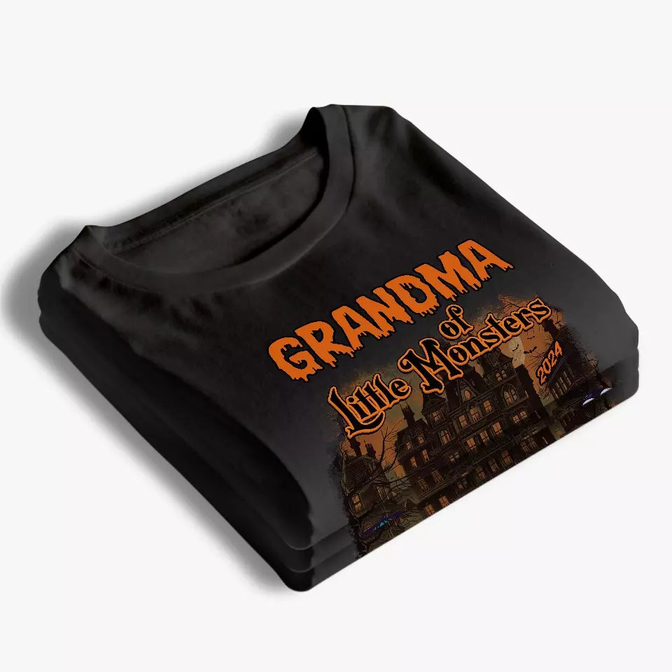 Attention aux petits monstres - T-shirt, sweat à capuche et sweat-shirt unisexe personnalisé pour la famille - Cadeau d'Halloween pour maman et grand-mère